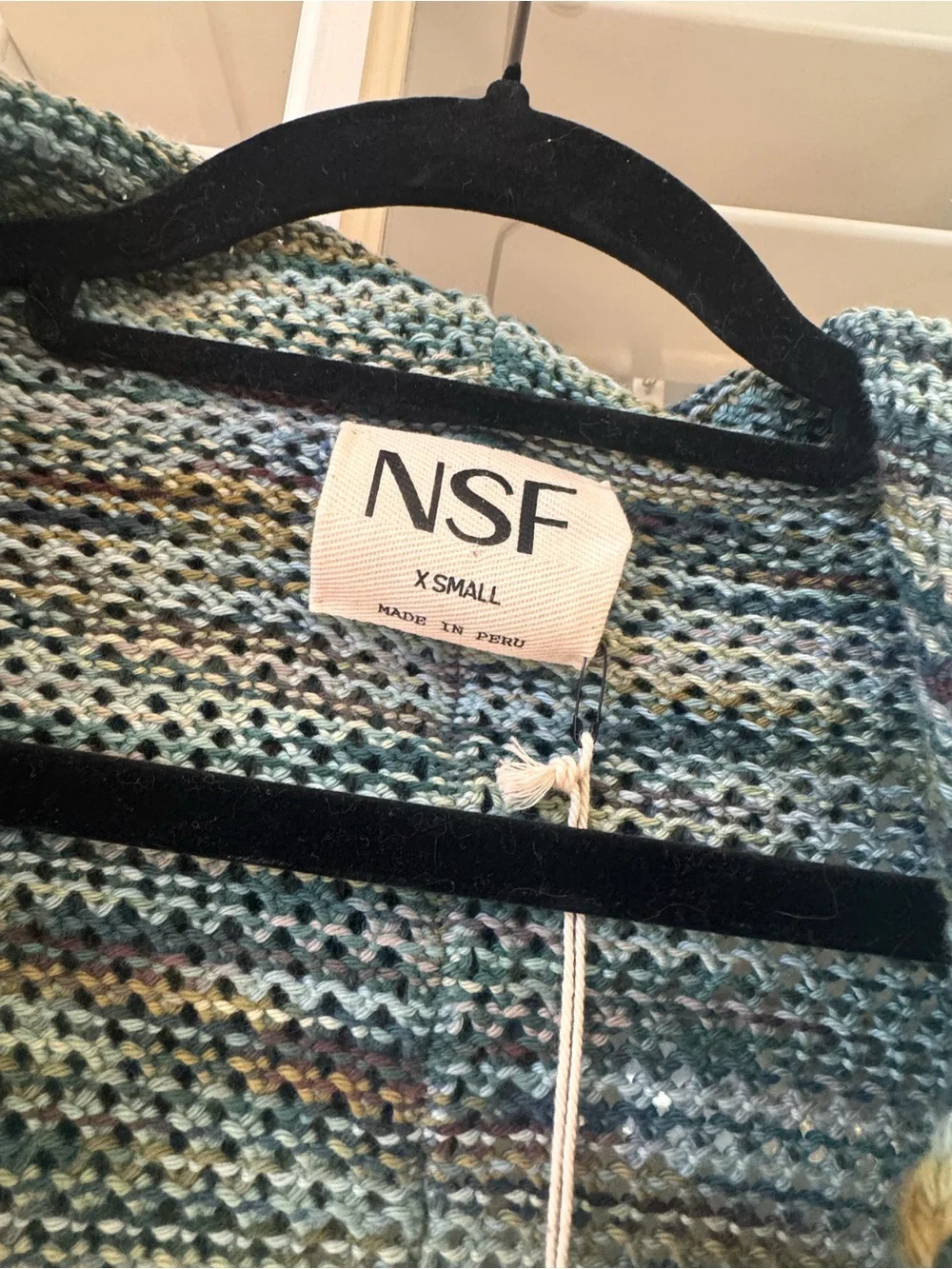 NSF Teal and Gray Knit Zip Hoodie